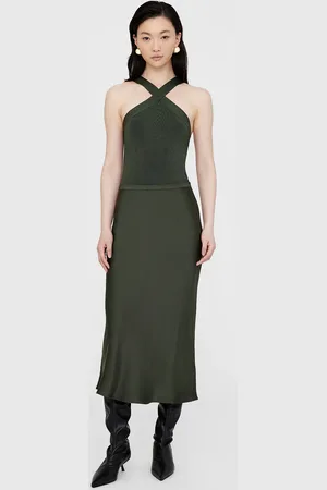 ANINE BING Bar Silk Skirt