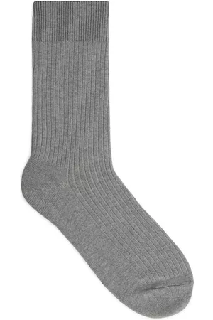 ARKET Supima Cotton Rib Socks - Grey