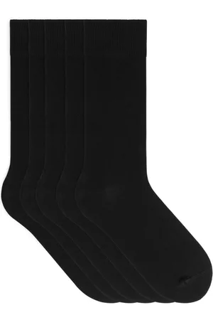 ARKET Supima Cotton Socks, 5 Pairs - Black