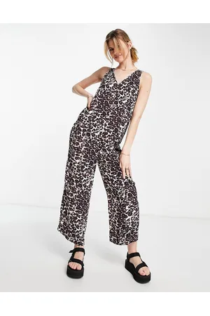 Whistles Clouded leopard print sleeveless jumpsuit in