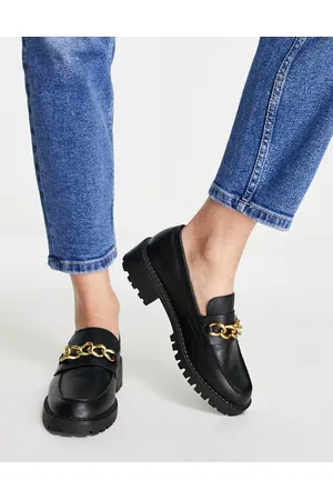 London Rebel Chunky loafers with chain in