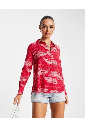 Whistles Field print shirt co-ord in red
