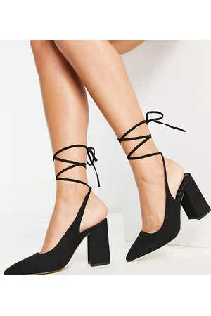 London Rebel Pointed tie leg stiletto heeled shoes in