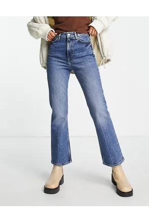 & OTHER STORIES Mood cotton high waist flare cropped jeans in - MBLUE