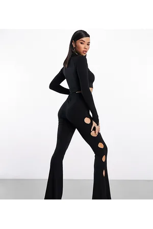 AsYou Slinky cut out flare trousers co-ord in