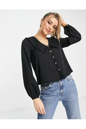 Whistles Button down blouse with oversized collar in