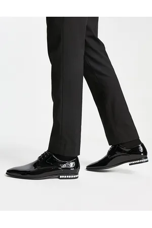 ASOS Formal lace up shoes in patent with diamante heel detail