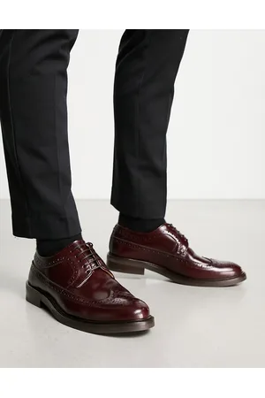 Noak Miehet Juhlakengät - Made in Portugal brogue shoes with chunky sole in burgundy leather