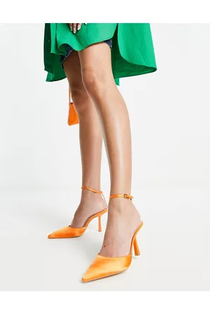 London Rebel Naiset Korkokengät - Ankle strap pointed stiletto heeled shoes in satin