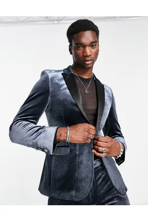 ASOS Super skinny velvet tuxedo jacket in