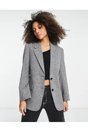 & OTHER STORIES Naiset Setit - Co-ord oversize wool blend blazer in salt and pepper