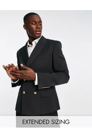 ASOS Miehet Bleiserit - Wedding skinny double breasted blazer with gold buttons in