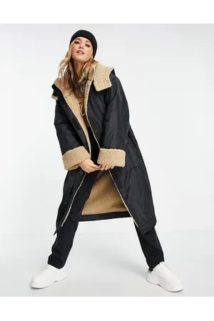 ASOS Naiset Sadetakit - Borg lined oversized maxi rain coat in