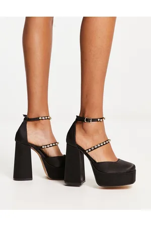 London Rebel Naiset Korkokengät - Mega platform embellished heeled shoes in satin