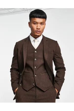 ASOS Super skinny wool mix suit jacket in tweed