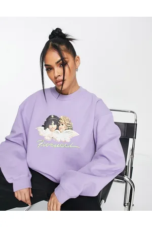 Fiorucci Relaxed sweatshirt with angels logo in lavender