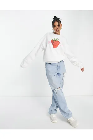 Fiorucci Naiset Collegepaidat - Relaxed sweatshirt with strawberry in