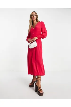 Whistles Button down midi dress in hot