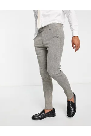 ASOS Super skinny wool mix suit trousers in tweed