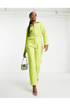 & OTHER STORIES Belted jumpsuit in lime