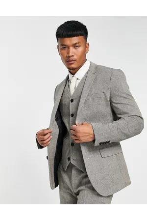 ASOS Miehet Skinny Farkut - Super skinny wool mix suit jacket in tweed