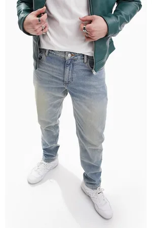 ASOS Miehet Skinny Farkut - Tapered jeans in vintages light wash with 90s tint