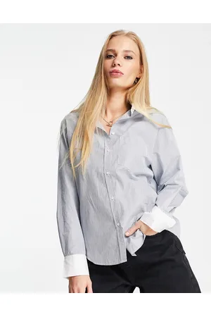 & OTHER STORIES Naiset Paidat - Oversized shirt in blue and white stripe