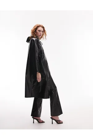 Topshop Co-ord hooded coated vinyl coat in