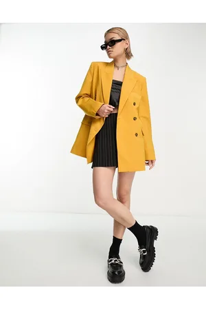& OTHER STORIES Co-ord double breasted blazer in mustard
