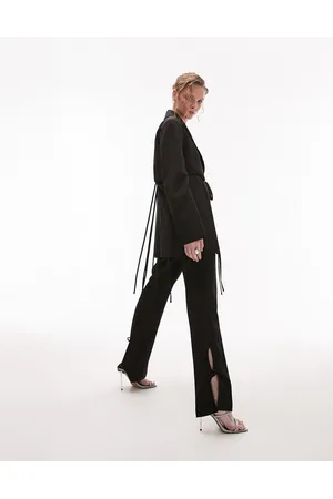 Topshop Co-ord cut-out flare trouser with ties in