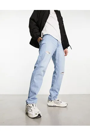 JACK & JONES Intelligence chris loose fit jean in light stone wash with rips
