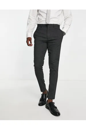 ASOS Wedding super skinny suit trousers in micro texture in