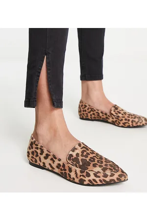 London Rebel Pointed flat loafers in leopard