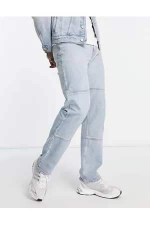 ASOS Co-ord wide straight leg jeans in with panel detail in light