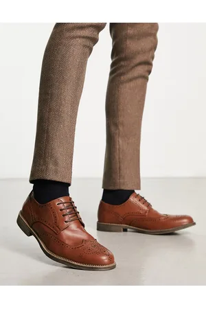 Truffle Collection Formal lace up brogues in tan