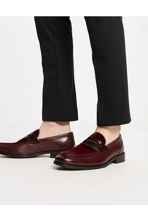 Office Patent velvet loafers in burgundy leather