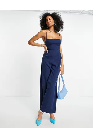 ASOS Tailored melange suiting strappy back wide leg in