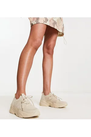 London Rebel Naiset Tennarit - Chunky knitted trainers in beige