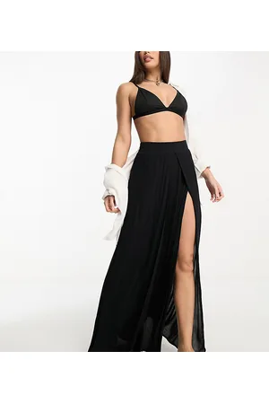 ASOS ASOS DESIGN Tall double split beach sarong skirt in