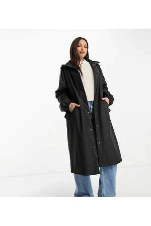 ASOS Naiset Sadetakit - ASOS DESIGN Tall rubberised rain parka coat in