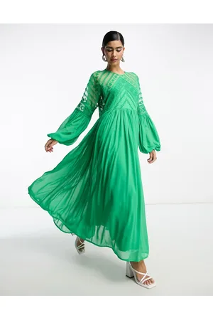 ASOS Naiset Juhlamekot - Embroidered bodice oversized maxi dress in