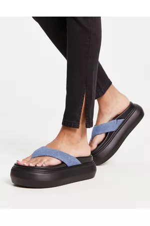 ASOS Naiset Sandaalit - Fiesty flatform toe thong in denim