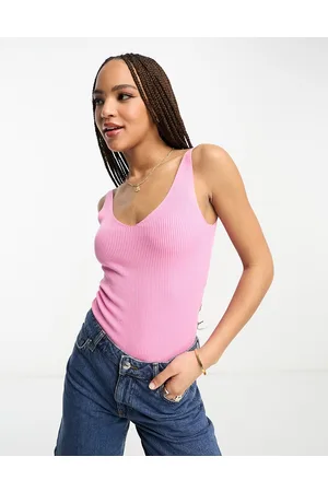 Ribbed Vest Top In Lilac