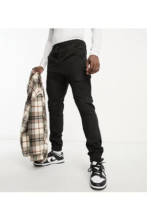 Another Influence Plus cuffed cargo pants in black