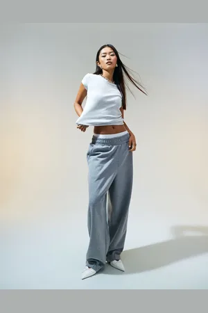 ASOS Meleret koksgrå bukser med opsmøgne buksekanter i scuba-stof