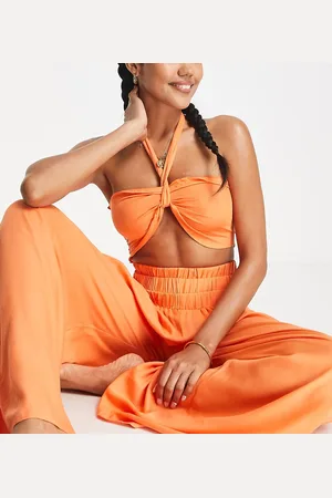 Esmée Strand-croptop med halterneck og knude foran - Del af sæt - Kun hos ASOS