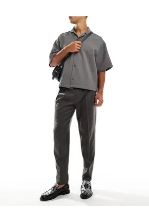ASOS Tapered, elegante og brune bukser med sildebensmønster