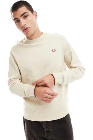 Fred Perry Lys sweatshirt med rund hals-Neutral