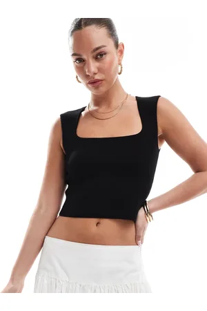 Stradivarius Strikket croptop med firkantet hals