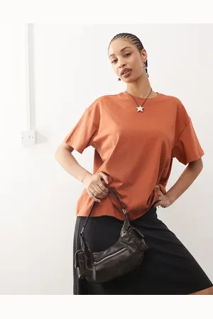 Weekday Rustrød oversized T-shirt i firkantet pasform